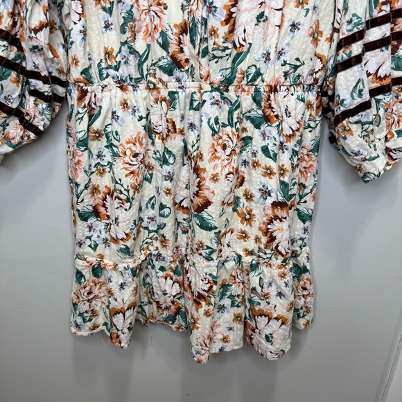 Lauren Conrad Fall Print Floral Ruffle Puff Sleeve Dress Size XXL - Picture 5 of 14